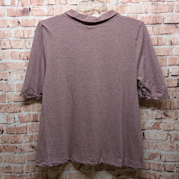 Pure Jill / J. Jill Blouse Mock Neck Mauve Size Medium - Picture 8 of 12